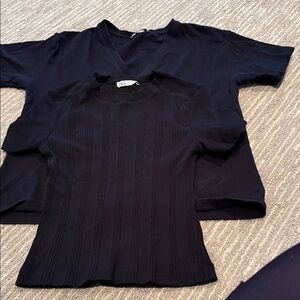 Zara Black Ribbed Short sleeve shirt bundle